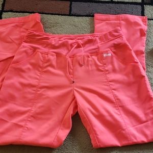 Papaya colored Grey's anatomy scrub pants